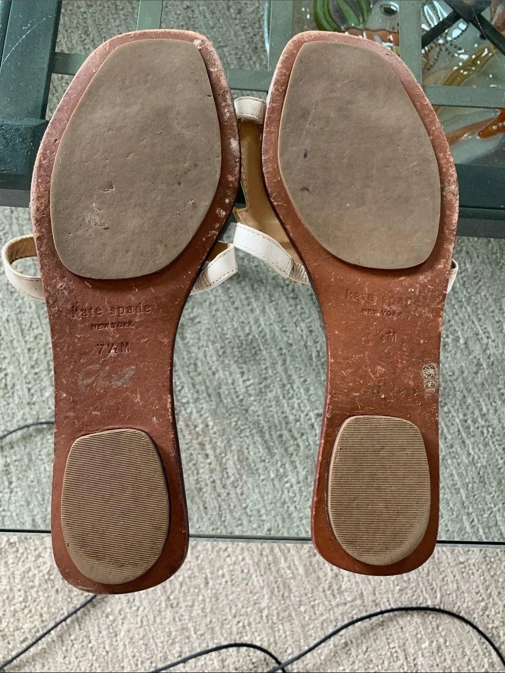 Kate Spade New York Vntg Yellow Patent Seahorse flats 7.5